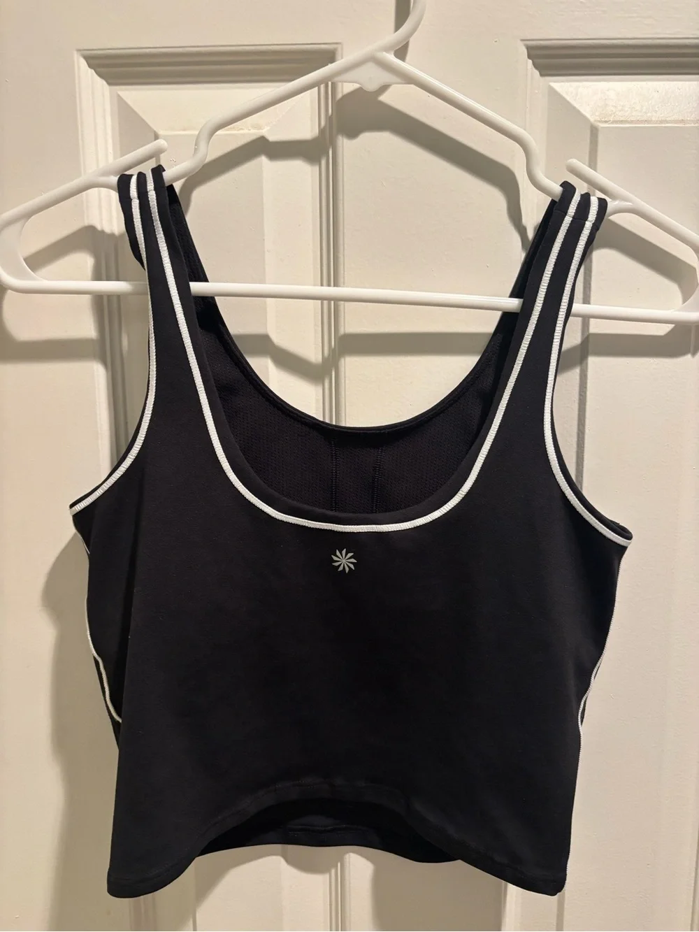 Athleta Black Tank Top with White Piping